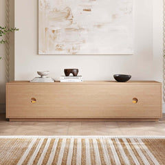 Japandi LED TV Stand With Soft-Close Drawers - Ash Veneer