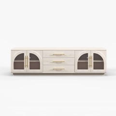 Japandi LED TV Stand With Soft-Close Drawers - Ash Veneer