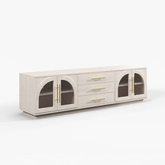 Japandi LED TV Stand With Soft-Close Drawers - Ash Veneer