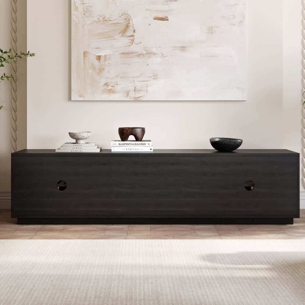 Japandi LED TV Stand With Soft-Close Drawers - Ash Veneer