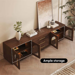 Japandi LED TV Stand With Soft-Close Drawers - Ash Veneer