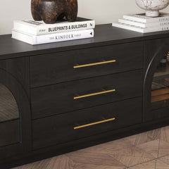 Japandi LED TV Stand With Soft-Close Drawers - Ash Veneer