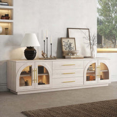 Japandi LED TV Stand With Soft-Close Drawers - Ash Veneer