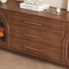 Japandi LED TV Stand With Soft-Close Drawers - Ash Veneer