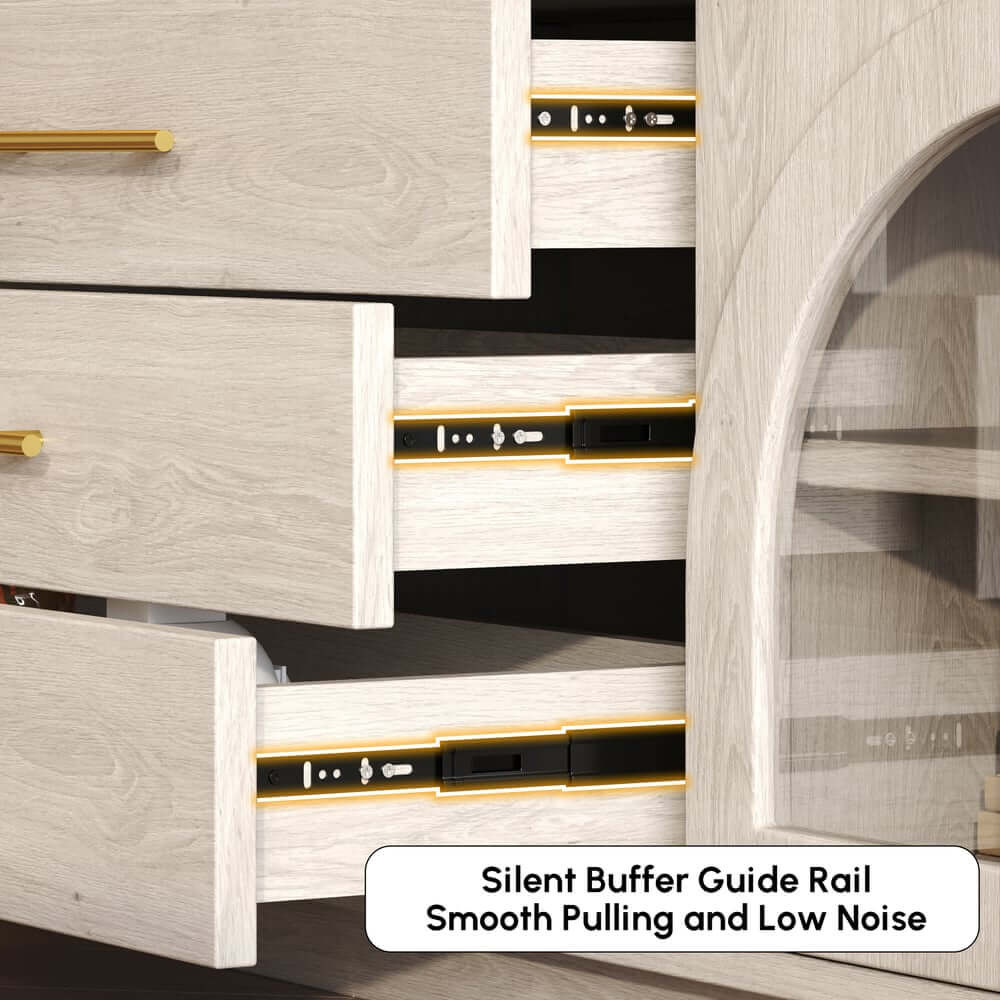 Japandi LED TV Stand With Soft-Close Drawers - Ash Veneer