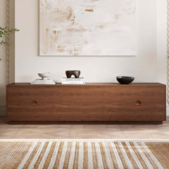 Japandi LED TV Stand With Soft-Close Drawers - Ash Veneer