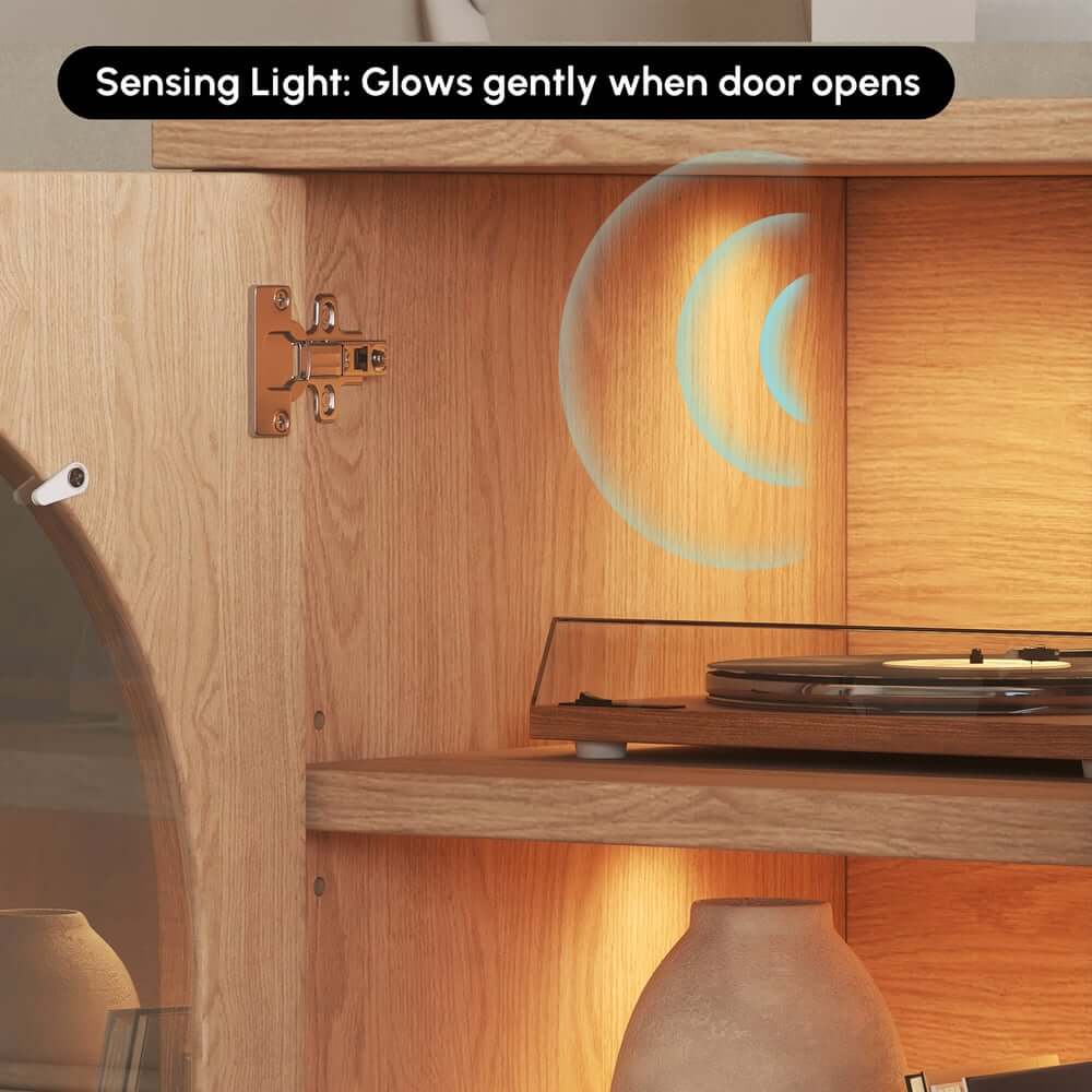 Japandi LED TV Stand With Soft-Close Drawers - Ash Veneer