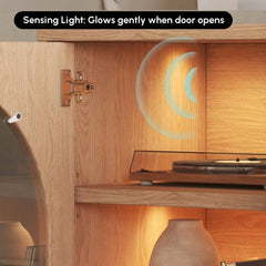 Japandi LED TV Stand With Soft-Close Drawers - Ash Veneer