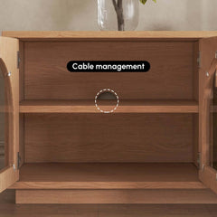 Japandi LED TV Stand With Soft-Close Drawers - Ash Veneer