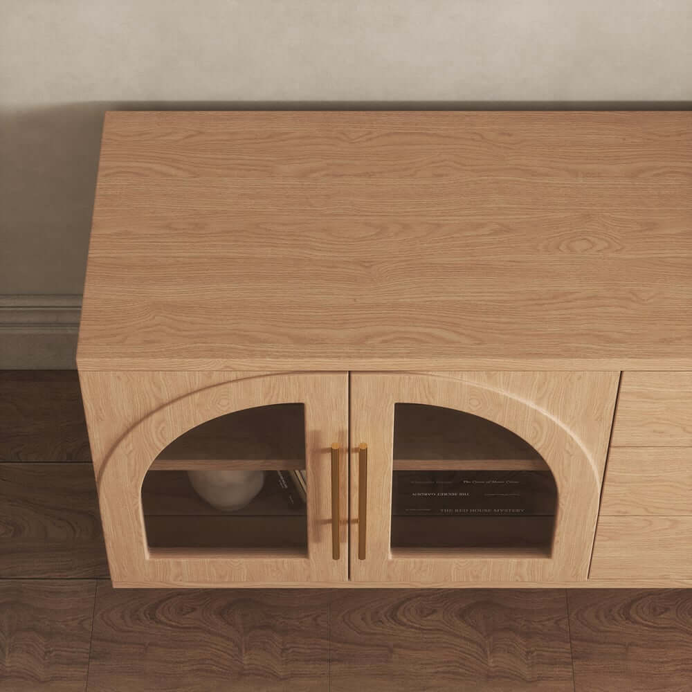 Japandi LED TV Stand With Soft-Close Drawers - Ash Veneer