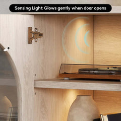 Japandi LED TV Stand With Soft-Close Drawers - Ash Veneer
