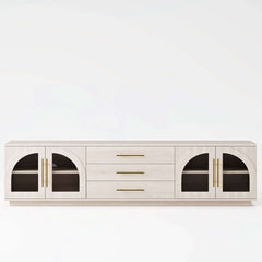 Japandi LED TV Stand With Soft-Close Drawers - Ash Veneer