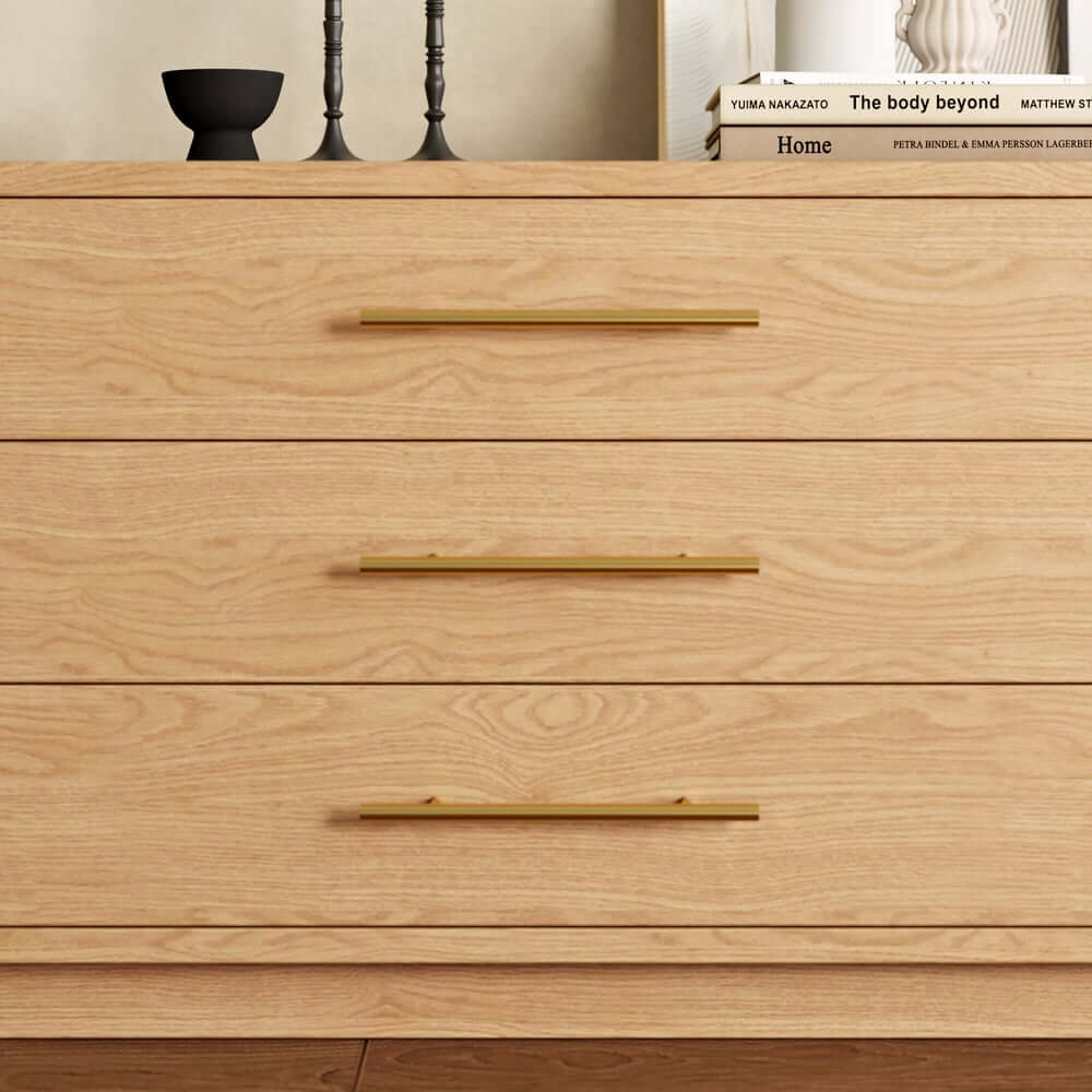 Japandi LED TV Stand With Soft-Close Drawers - Ash Veneer