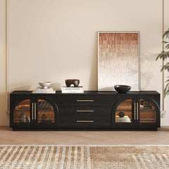 Japandi LED TV Stand With Soft-Close Drawers - Ash Veneer