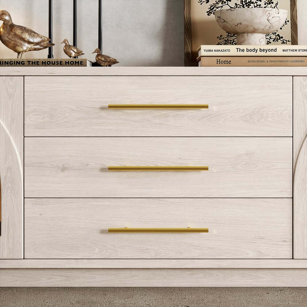 Japandi LED TV Stand With Soft-Close Drawers - Ash Veneer