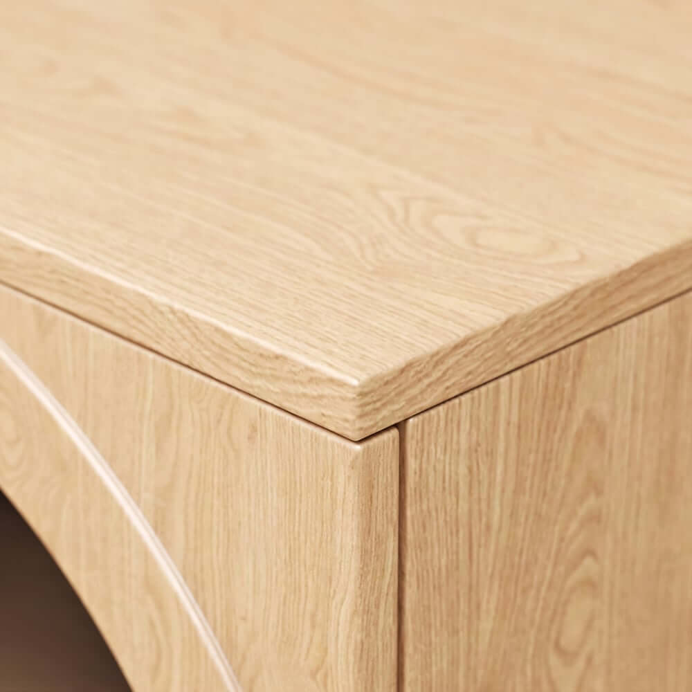 Japandi LED TV Stand With Soft-Close Drawers - Ash Veneer