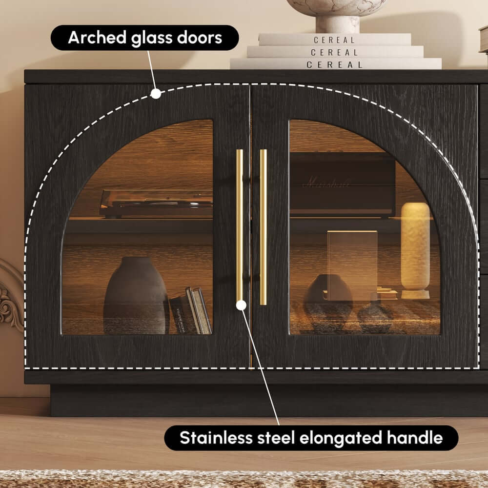 Japandi LED TV Stand With Soft-Close Drawers - Ash Veneer
