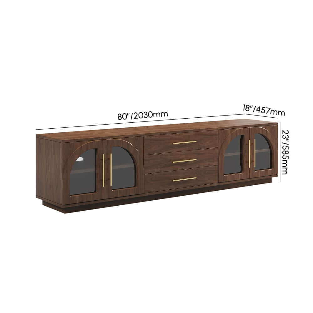 Japandi LED TV Stand With Soft-Close Drawers - Ash Veneer Dimensions