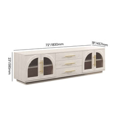 Japandi LED TV Stand With Soft-Close Drawers - Ash Veneer Dimensions