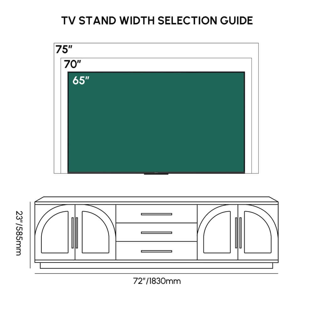 Japandi LED TV Stand With Soft-Close Drawers - Ash Veneer Dimensions