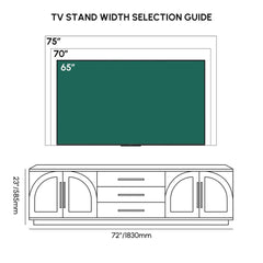 Japandi LED TV Stand With Soft-Close Drawers - Ash Veneer Dimensions