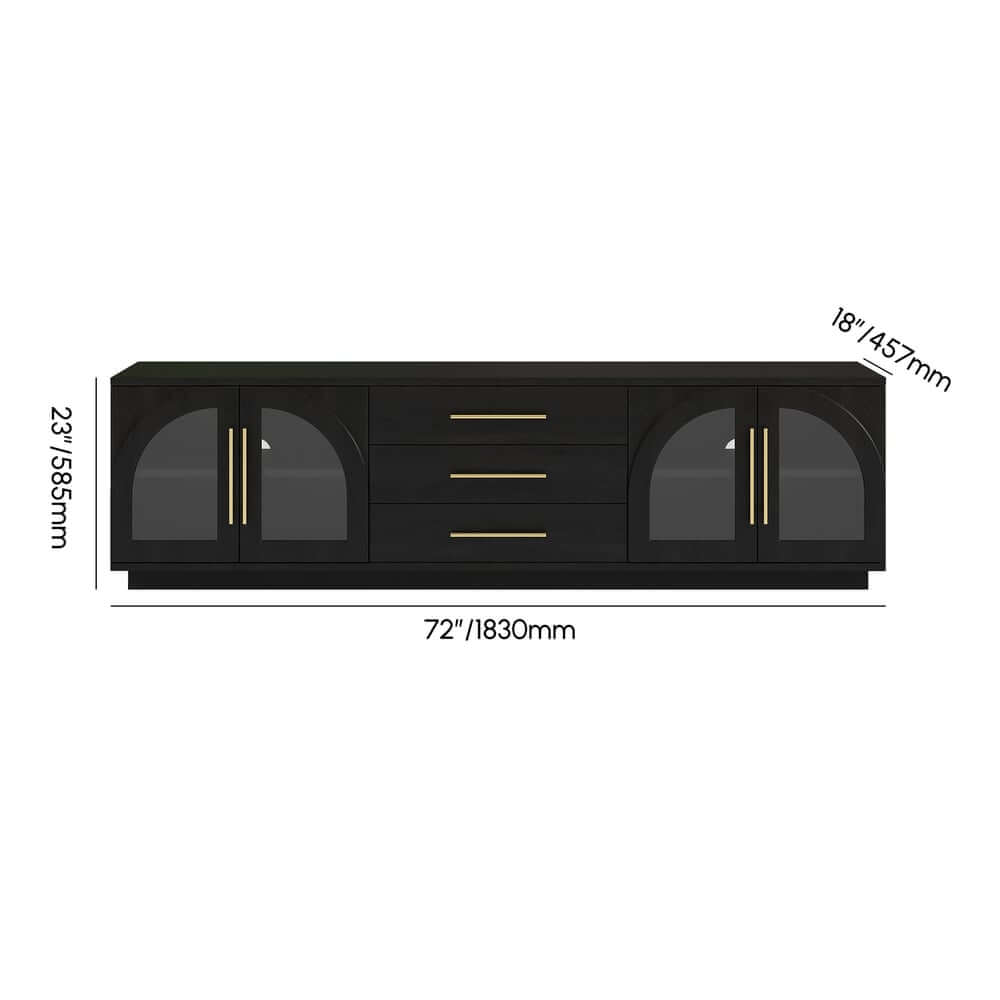 Japandi LED TV Stand With Soft-Close Drawers - Ash Veneer Dimensions