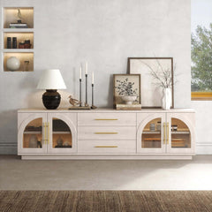 Japandi LED TV Stand With Soft-Close Drawers - Ash Veneer Main Product Image