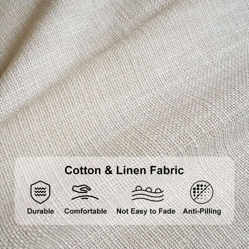 Japandi Modular 3-Seater Sofa with Cotton-Linen Upholstery