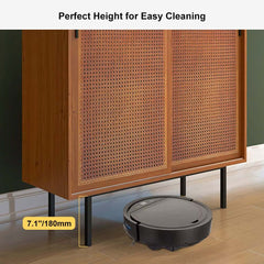 Japandi Pine Wood Cabinet With Rattan Doors, Natural Finish