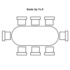 Japandi Pine Wood Oval Dining Table, Seats 6