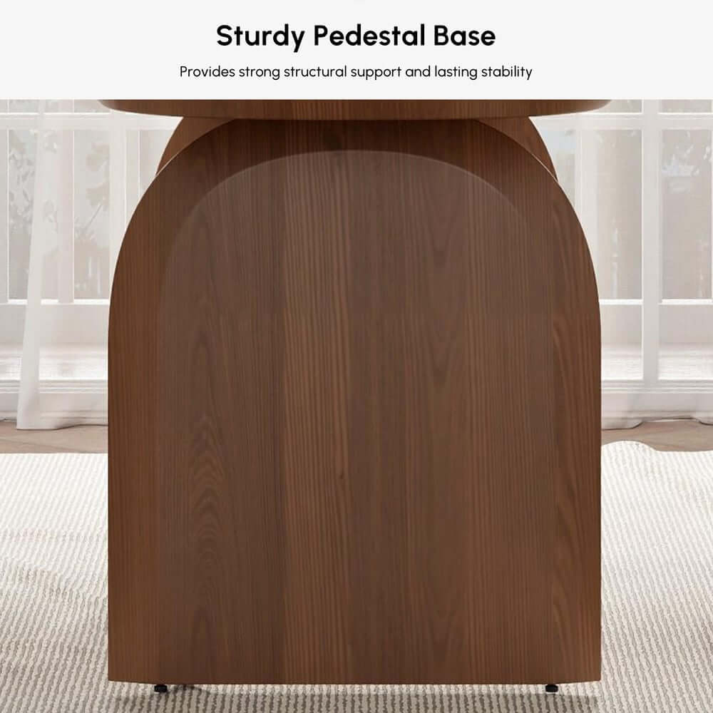 Japandi Pine Wood Oval Dining Table, Seats 6