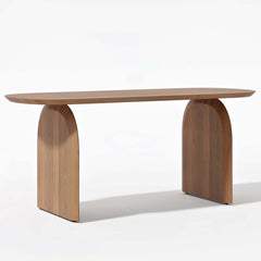 Japandi Pine Wood Oval Dining Table, Seats 6