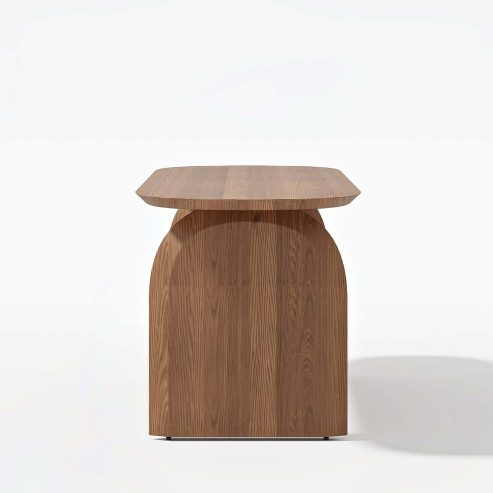 Japandi Pine Wood Oval Dining Table, Seats 6