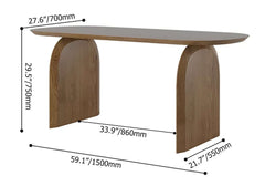 Japandi Pine Wood Oval Dining Table, Seats 6 Dimensions