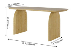 Japandi Pine Wood Oval Dining Table, Seats 6 Dimensions