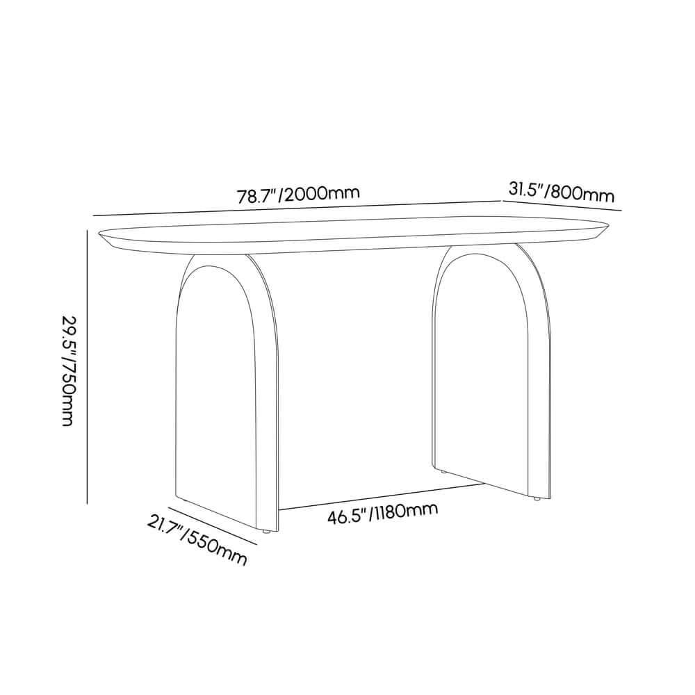 Japandi Pine Wood Oval Dining Table, Seats 6 Dimensions