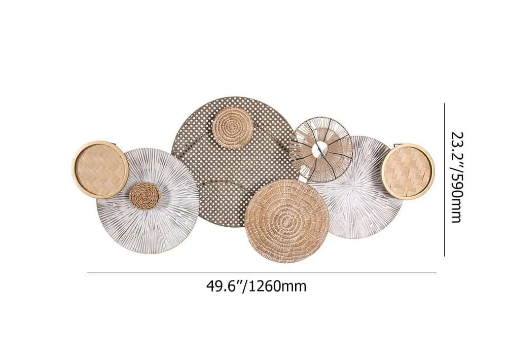 Japandi Rattan Wall Art – Natural Geometric Circle Decor Dimensions