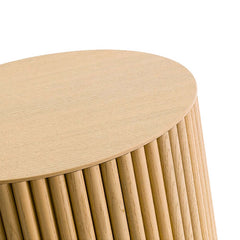 Japandi Round Coffee Table Set - Engineered Wood & Ash