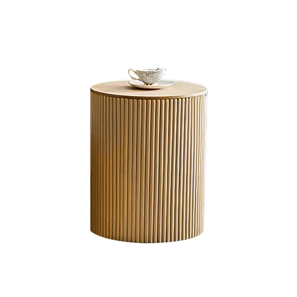 Japandi Round Coffee Table Set - Engineered Wood & Ash