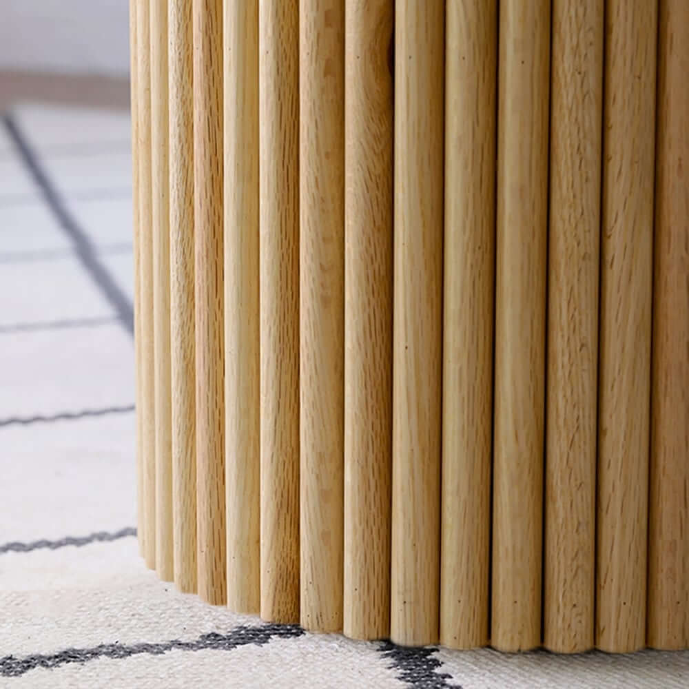 Japandi Round Coffee Table Set - Engineered Wood & Ash