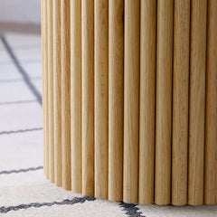 Japandi Round Coffee Table Set - Engineered Wood & Ash