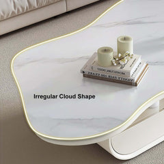 Japandi Sintered Stone Coffee Table With Drawer
