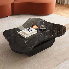 Japandi Sintered Stone Coffee Table With Drawer