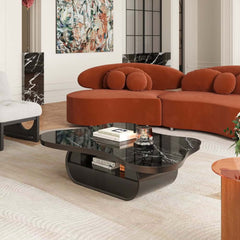 Japandi Sintered Stone Coffee Table With Drawer