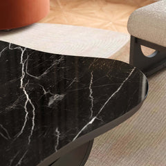 Japandi Sintered Stone Coffee Table With Drawer