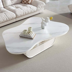 Japandi Sintered Stone Coffee Table With Drawer