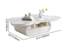 Japandi Sintered Stone Coffee Table With Drawer Dimensions
