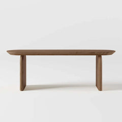 Japandi Solid Walnut Dining Bench with Oval Design