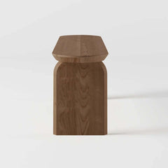 Japandi Solid Walnut Dining Bench with Oval Design