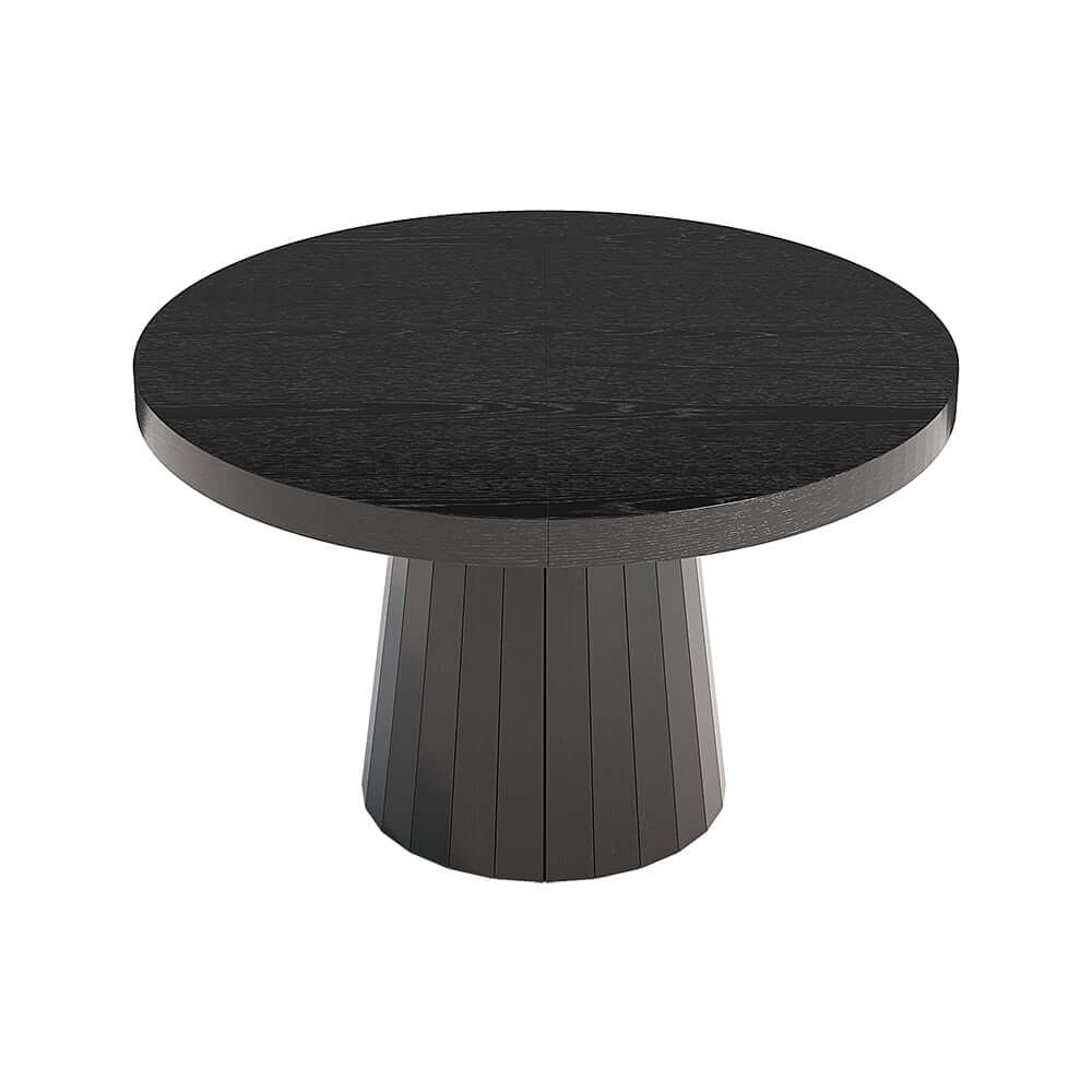 Japandi Style Extendable Oak Veneer Dining Table